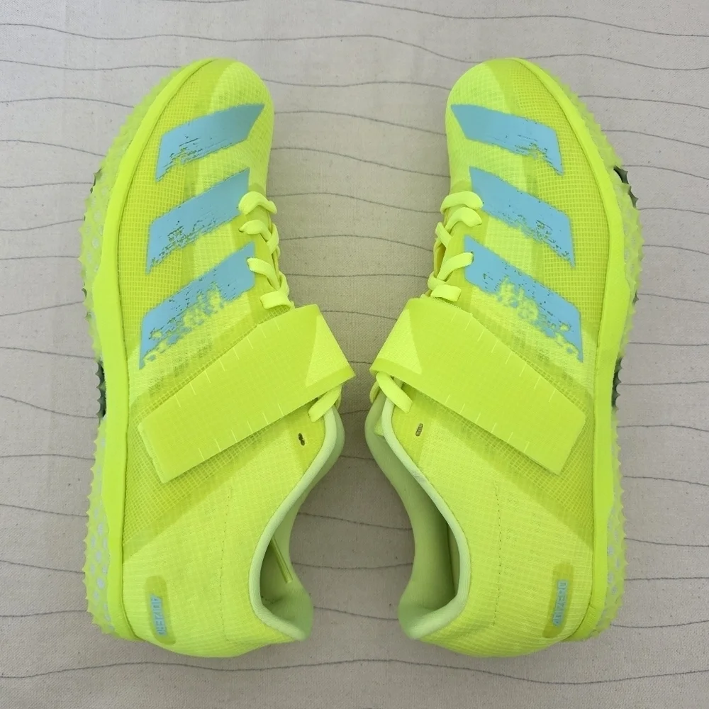 Adidas Mens Adizero HJ Solar Yellow Aqua Track & Field Shoes FW2244 Size 7.5 - Picture 8 of 11